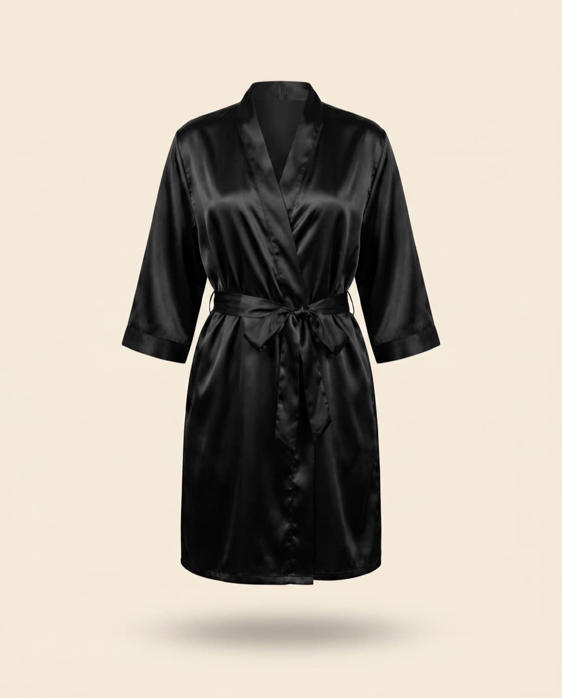 Beauty Black satin robe